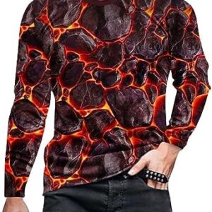 Men's Fitness Long Sleeve Printed Personalized Fashion Sport T-Shirt 3D Printed Tops Novelty Graphic Tee Shirts