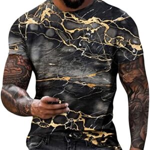 Men's Fitness Short Sleeve 3D Printed Personalized Fashion Sport T-Shirt Novelty Marbles Print Tee Top Streetwear