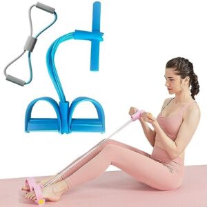 Multifunction Tension Rope, 6-Tube Elastic Yoga Pedal Puller Resistance Band, Natural Latex Tension Rope Fitness Equipment, for Abdomen/Waist/Arm/Leg Stretching Slimming Training