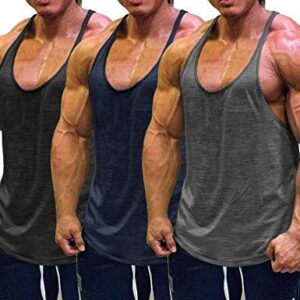 Muscle Cmdr Men's Bodybuilding Stringer Tank Tops Y-Back Gym Fitness T-Shirts