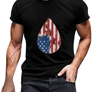 Muscularfit 4th of July Funny Shirt for Men 2023 Round Neck Short Sleeve Fitness Muscle Shirts Casual Independence Day Tops