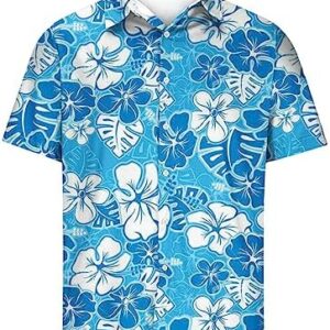 Muscularfit Hawaiian Shirts for Men Fashion Floral Print Button Down Shirt Summer Spring Short Sleeve Soft Fitted Beach Shirt