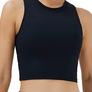 NEOSAN Womens Sport Bras High Neck Removable Padded Yoga Crop Tops Longline Workout Tank Tops