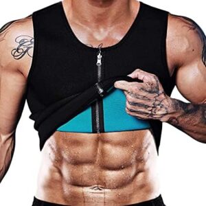 NonEcho Men Sauna Vest Hot Sweat Waist Trainer Corset Neoprene Tank Top Shapewear Slimming Shirt Workout Suit