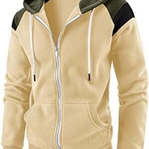 ORT Mens Slim Fit Lightweight Zip Up Hoodie with Pockets Long Sleeve Full-Zip Hooded Sweatshirt