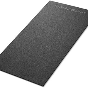 Philosophy Gym Exercise Equipment Mat, 6mm Thick High Density PVC Floor Mat for Ellipticals, Treadmills, Rowers, Stationary Bikes