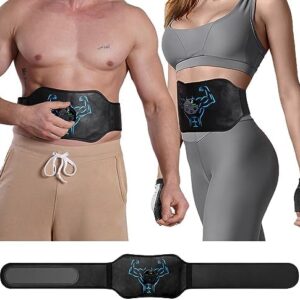 Ponato Electronic Muscle Stimulator ABS Stimulator, USB Rechargeable AB Stimulator Muscle Toner, Fitness Waist Belt Home Office Workout Equipment for Men Women…