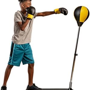 Protocol Punching Bag with Stand - for Adults & Kids - Punching Bag with Stand Plus Boxing Gloves - Adjustable Height Stand - Standard Punching Bag