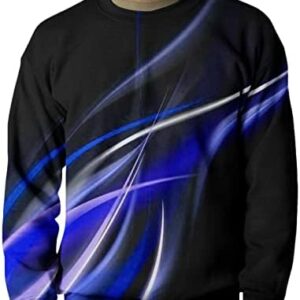 Pullover For Men Fashion 3D Digital Graphic Fitness Sports Long Sleeve Crew Neck Sweatshirts Streetwear Blouse Tops