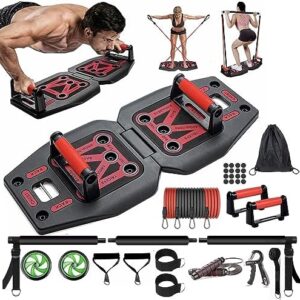 Push up board -Workout equipment -home gym -ABS workout equipment -strength training equipment -fitness equipment for home gym -pushup board and Portable Exercise Equipment with 20 Gym Accessories