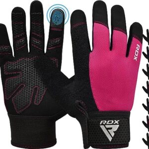 RDX Weight Lifting Gloves Gym Workout, Full Finger Touch Screen, Breathable Anti Slip Padded Palm Protection, Fitness Strength Training Powerlifting HIIT WOD Exercise, Men Women Home Gym Cycling