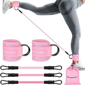 RENRANRING Ankle Resistance Bands with Cuffs, Ankle Bands for Working Out, Ankle Resistance Band, Glutes Workout Equipment, Butt Exercise Equipment for Women Legs and Glutes