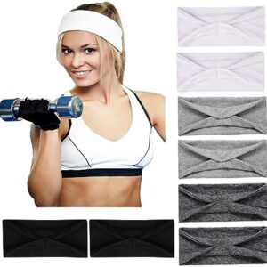 RITOPER Workout Headbands for Women Non Slip, Stretchy Wide Head Bands for Yoga Running Fitness, Sweat Bands Hair Bands for Women's Hair, Trendy Thick Cloth Headbands