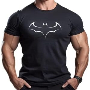 ReedCA Black Bat - Mens Bodybuilding T-Shirt - Gym Training Top Fashion Workout Shirts Hipster Shirt Fitness