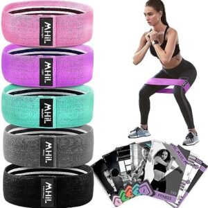 Resistance Bands for Working Out Women - 5 Booty Bands for Women and Men Best Exercise Bands, Workout Bands for Workout Legs Butt Glute - Gym Fitness Fabric Bands Set for Home with Training Guide