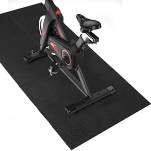 Rywell Treadmill Mat,High-Density Durable Yoga Mat,Bike mat Compatible with Peloton Bike,Foldable Non-Slip & Waterproof Exercise Equipment Mat For Home Gym,Hard Floor & Carpet Protection