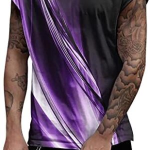 SHENGXINY Men's Summer Tank Tops Fashion Print Sleeveless Tees Crewneck Casual Shirts for Men Graphic Fitness Sports T-Shirt