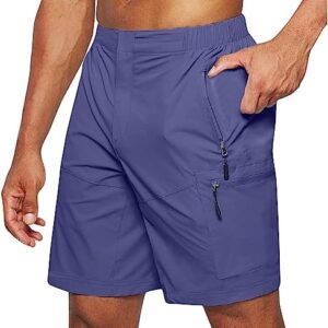 SHENGXINY Mens Workout Shorts with Zipper Pocket, Quick Drying Jogger Shorts Summer Thin Gym Shorts for Fitness Running Short