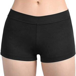 SUPRNOWA Boy Cut Shorts Low Rise Booty Shorts Spandex Active Dance Shorts Yoga Workout Fitness for Women