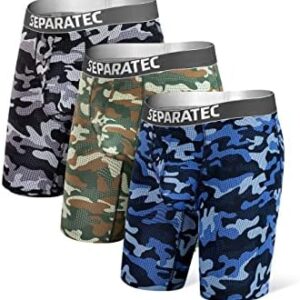 Separatec Dual Pouch Mens Underwear Quick Dry Boxer Briefs for Men with Ball Support Pouch 3 Pack