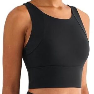 Sports Bras for Women-Workout Tank Tops for Women Racerback Bra Padded Sports Bra High Neck Crop Tops