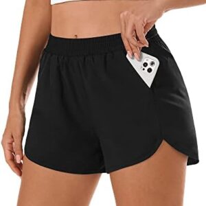 Stelle Women 3"/4"/7" Running Shorts High Waisted Athletic Shorts Quick Dry Workout Shorts with Mesh Liner Deep Pockets