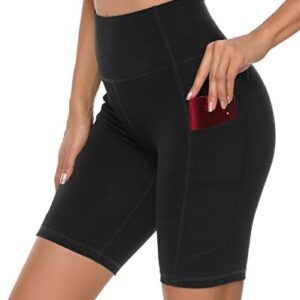 Stelle Women's 8"/ 5" High Waist Biker Shorts Yoga Shorts with Pockets Tummy Control Workout Shorts for Running Gym