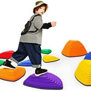 Stepping Stones for Kids 11pcs Anti-skidding Stepping Stones Set Balance Blocks Indoor & Outdoor Kids Fitness Equipment Promotes Balance Coordination & Strength