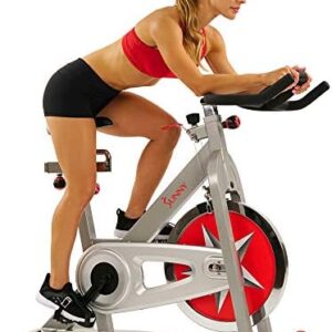 Sunny Health & Fitness Indoor Cycling Exercise Bike with Magnetic/Felt Resistance and Belt/Chain Drive Optional Bluetooth Connectivity with SunnyFit® App