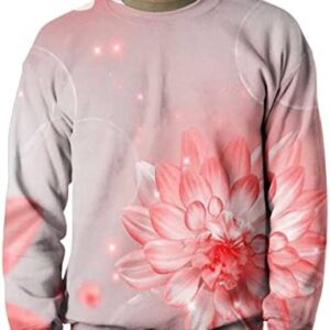 Sweatshirts For Men Fashion 3D Flowers Print Fitness Sports Long Sleeve Loose Fit Pullover Tees Blouse Streetwear