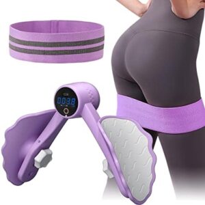 Thigh Master Thigh Exerciser, Inner Thigh Exercise Equipment with Counter, Thigh Master Exercise Equipment with Resistance Band for Women, Adjustable Pelvic Floor Muscle Trainer Kegel Exerciser