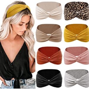 Tobeffect Headbands for Women Non Slip for Short Hair. Yoga Workout Running Sport Elastic Hair Bands for Women's Hair Twist Turban Hair Wrap for Girls