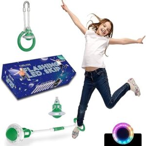 Todos Aman Rocket Flashing LED Ankle Skip Ball 1 or 2 PK Fun Family Jumping Exercise Fitness Coordination Balance Extra Energy Burning Great Cool Toy Gift for Ages 5 6 7 8 9 10+ Kids & Adults