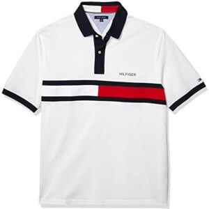 Tommy Hilfiger Men's Big & Tall Short Sleeve Cotton Pique Flag Graphic Polo Shirt in Custom Fit