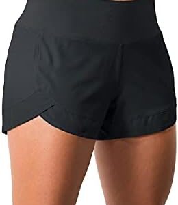 Tough Mode Womens 3" Lightweight Running WOD Volleyball Shorts Workout Mesh Liner Zip Pocket