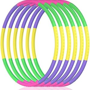 Toy Color Hoop for Kids, Size Adjustable & Detachable Length Kids Adjustable Hoop Plastic Toys for Kids Adults Party Games, Gymnastics, Dog Agility Equipment, Christmas Wreath