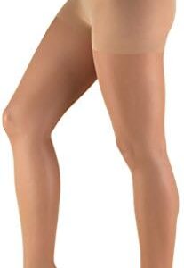 Truform Sheer Compression Pantyhose, 8-15 mmHg, Women's Shaping Tights, 20 Denier, Beige, Queen Plus