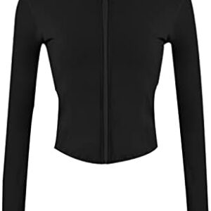 UANEO Workout Tops for Women Cropped Workout Jackets for Women Yoga Athletic Jacket