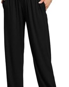 UEU Women's Casual Loose Harem Yoga Pants High Waist Lounge Comfy Flowy Pajama Sweatpants with Pockets