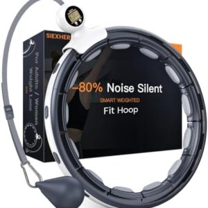 Upgraded Silent Infinity Smart Weighted Fit Hoop for Adult Weight Loss, Quiet Fitness Hula Circle Belt with Counter, Exercise Hoop for Women Slimmer Waist, Abs Workout Equipment