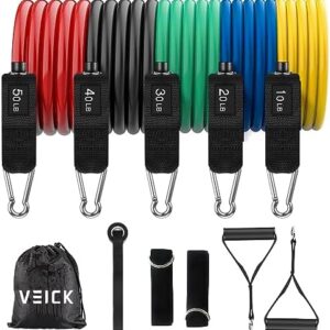 VEICK Resistance Bands, Exercise Bands, Workout Bands, Resistance Bands for Working Out with Handles for Men and Women, Exercising Bands for Strength Training Equipment at Home