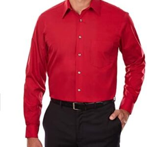 Van Heusen mens Tall Fit Dress Shirts Poplin