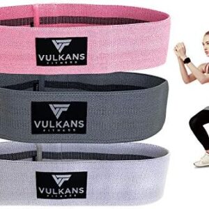 Vulkans Fitness Resistance Bands Set I Set of 3 Exercise Bands I Fitness Equipment Bands for Working Out I Resistant Bands for Women Butt and Legs Booty Band I Resistance Band I Booty Bands