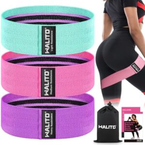 WALITO Resistance Bands for Legs and Butt, Fabric Exercise Loop Bands Yoga, Pilates, Rehab, Fitness and Home Workout, Strength Bands for Booty