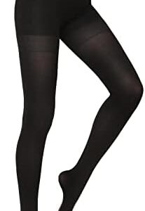 Womens Opaque Slimming Tights -High Waist Tummy Compression Pantyhose with Control Top