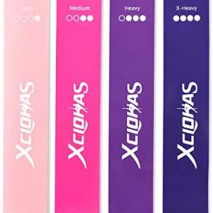 XCLOHAS Mini Loop Resistance Bands with User Guide and Carry Bag, Exercise Bands for Legs and Butt Stretching Workout Home Yoga Fitness Training Equipment 12" x 2"