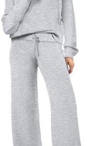 XIEERDUO Lounge Sets For Women 2023 Oversized Half Zip Sweatshirt And Wide Leg Sweatpant 2 Piece Outfits Sweatsuit Tracksuit