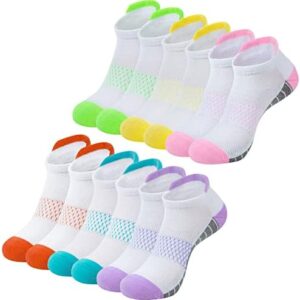 YSense Snug 6 Pairs Sports Socks Womens Ladies Running Walking Mesh Trainer Ankle Socks, Breathable Moisture Wicking