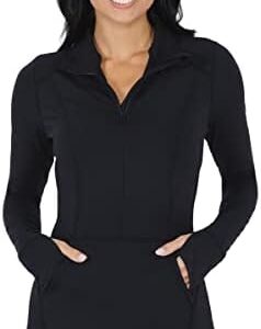 Yogalicious Nude Tech Half Zip Long Sleeve Jacket with Front Pockets