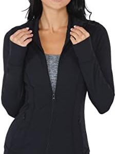 Yogalicious Womens Ultra Soft Lightweight Full Zip Yoga Jacket with Pockets